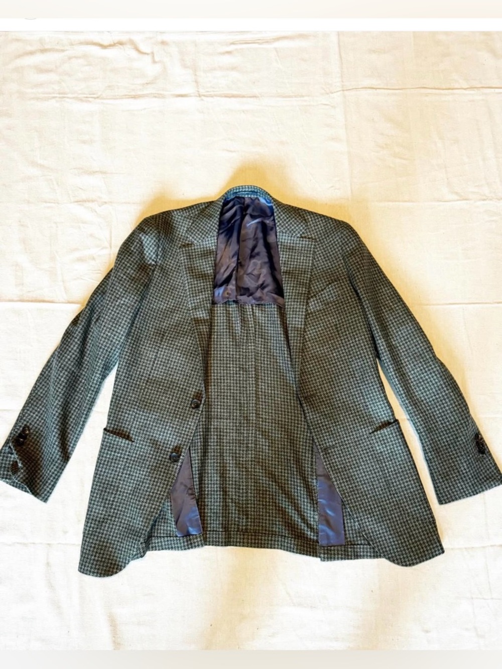 Suitsupply Mid Green Havana Hounds Tooth Green NWOT US 36/EU 46 Silm zegna